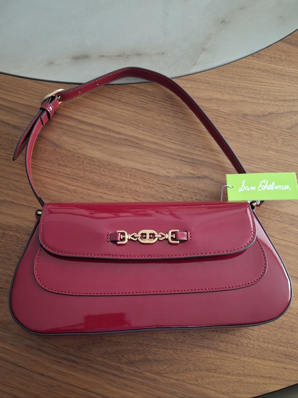 Sam Edelman Red Patent Leather Shoulder Bag